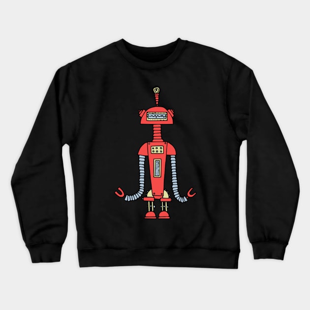 BOTTIE : Retro Robot Crewneck Sweatshirt by krisevansart